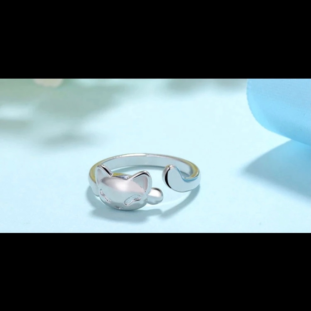 Cat smiley Ring Adjustable New Sterling silver - Picture 4 of 6